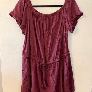 Maroon short romper, from Loft outlet, size XL